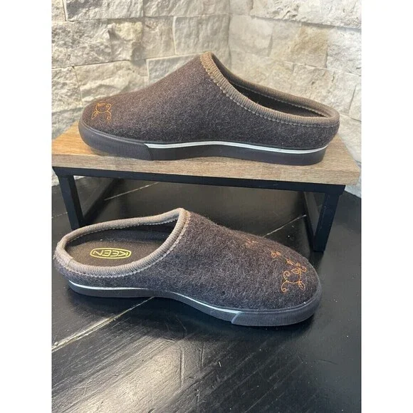 KEEN Timberline Seal Brown Wool Mules Womens Sz 6 Slip On Casual Comfort Shoes - Picture 3 of 9